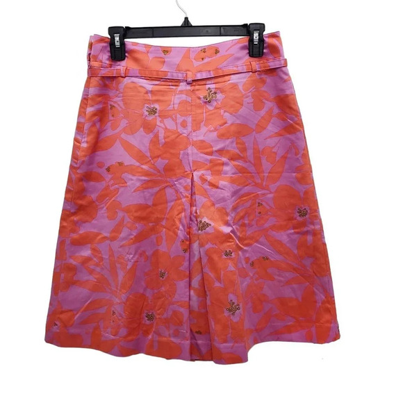 Express Women's Vintage Coral Purple Silk Blend Funky Retro Belted‎ Kilt Skirt 2 - Picture 6 of 6